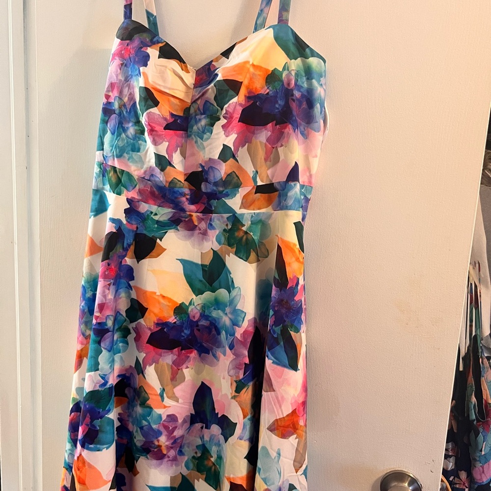 City Chic Vibrant Floral Midi Dress